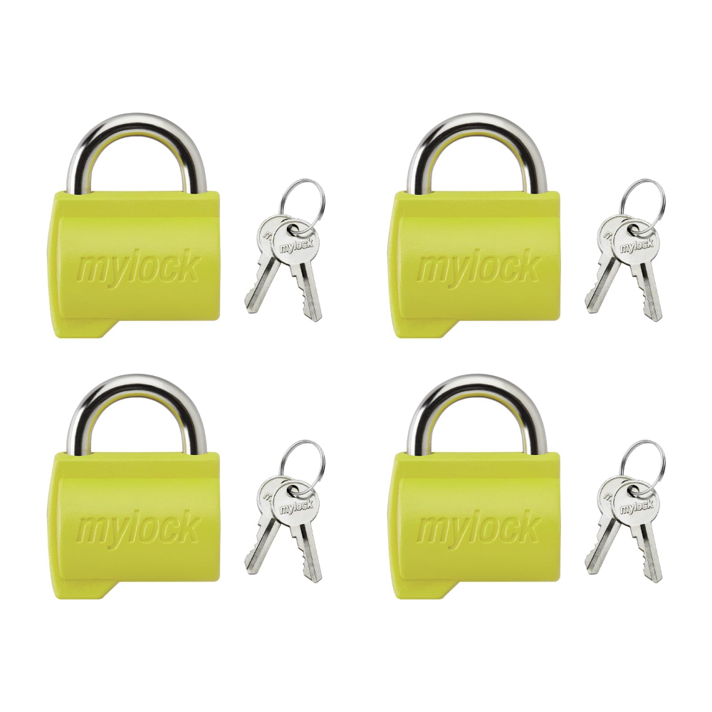 Godrej Locks I MyLock Candy Catus Green Pack of 4 | Common Keys | Self-Locking Padlock | Rust Resistant | ABS Body | Travel Lock | CPU and Bag Lock | Tamper-Proof | 1 Year Warranty I 9618